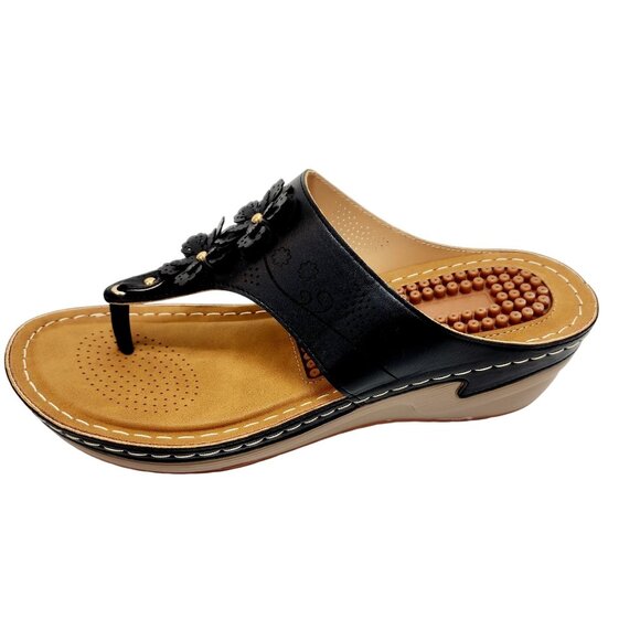 Orthopedic Wedge Sandals  Women Comfortable Dressy Summer Women black Size 10.5 - Picture 1 of 14